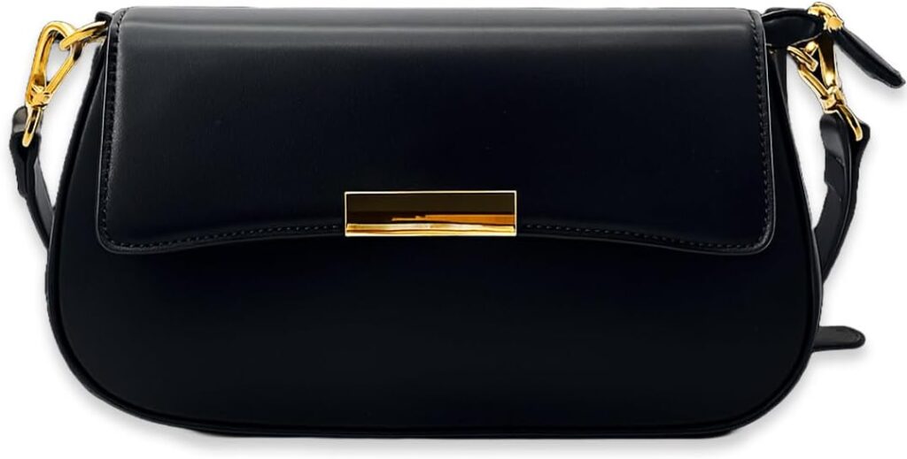BelugaDesign 4 Flap Swap Black Bag | Faux Leather Purse with Interchangeable Flaps